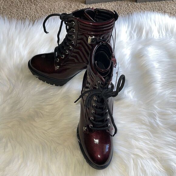 Guess GBG Los Angeles Fashion Heels Burgundy Boots. NWT - Picture 3 of 8